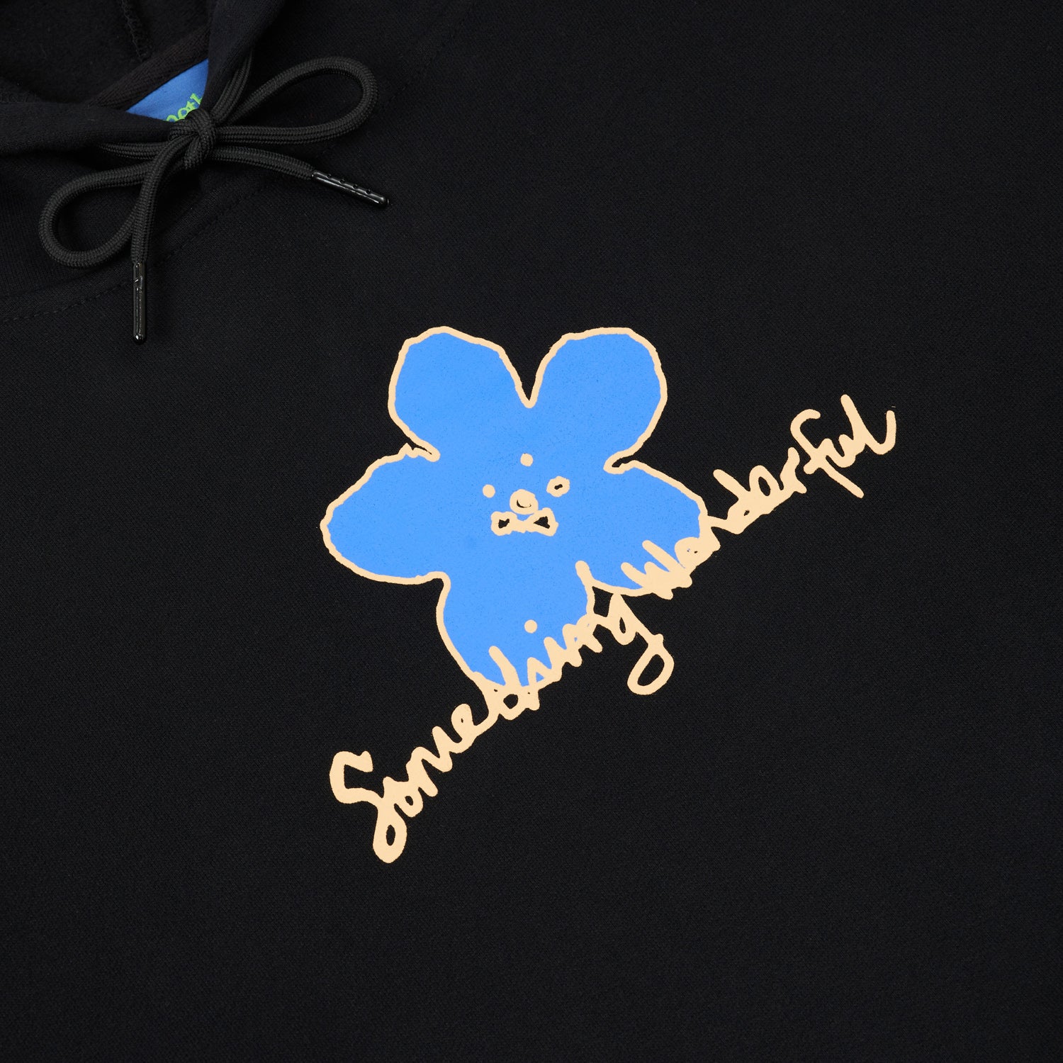 Black hoody with blue and yellow logo
